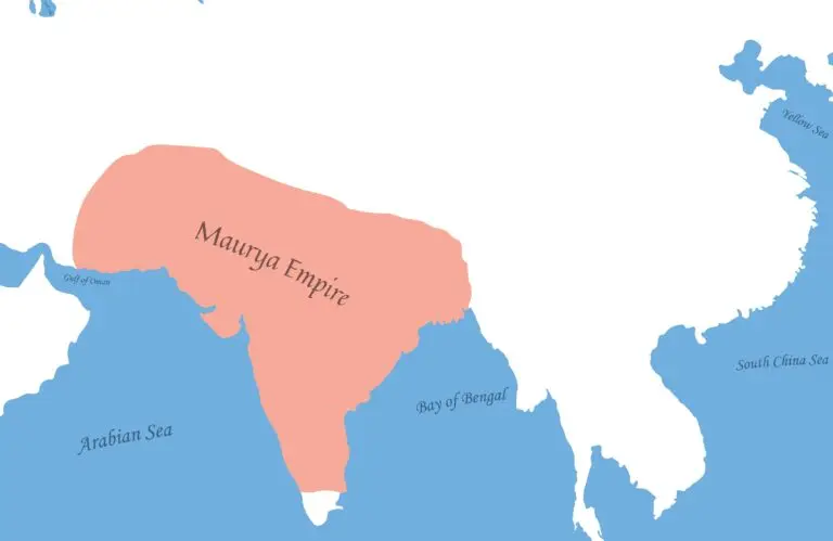 Map highlighting the Maurya Empire in India.